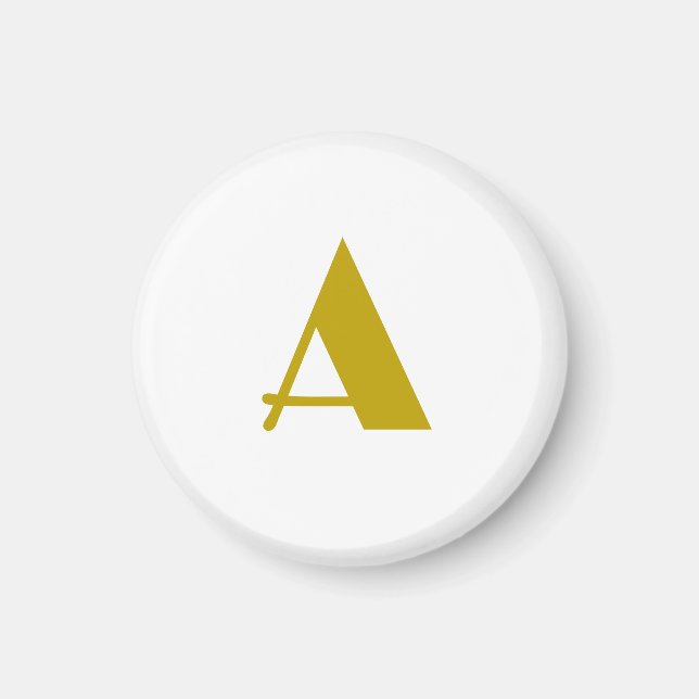 Imã Letra inicial simples monograma personalizado a co (Frente)