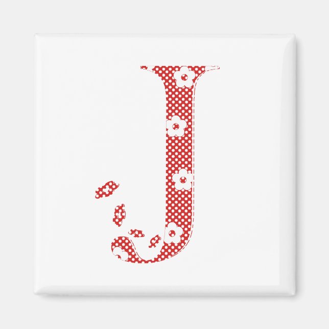 Imã Letra J do padrão da ventoinha (vermelha) (Frente)