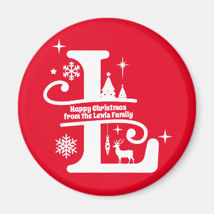 Imã Letra L Monograma Nome da Família Inicial Saudaç