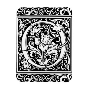 Ímã Letra O Monograma Medieval Arte Nova