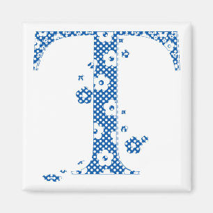 Imã Letra padrão da ventoinha T (azul)