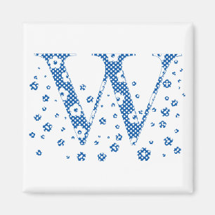 Imã Letra padrão da ventoinha W(azul)