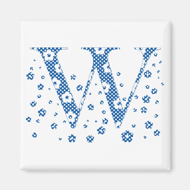 Imã Letra padrão da ventoinha W(azul) (Frente)