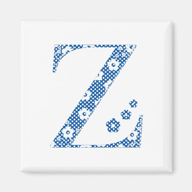 Imã Letra padrão da ventoinha Z (azul) (Frente)