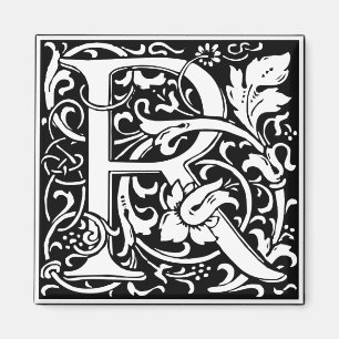 Imã Letra R Monograma Medieval Arte Nova