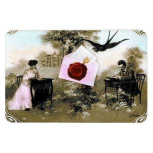 ÍMÃ LETRA ROMÂNTICA DOS NAMORADOS, SELO VERMELHO DA