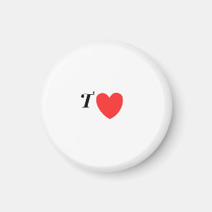 Imã Letra T Coração - Design de Amor Inicial do Dia do