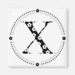 Imã Letra X Padrão Flor