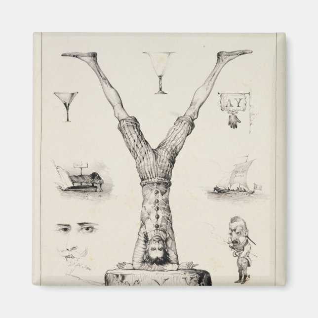 Imã Letra Y de um primata alfabético (Frente)