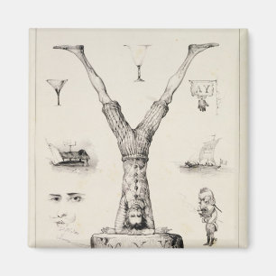 Imã Letra Y de uma primeira demão do alfabeto