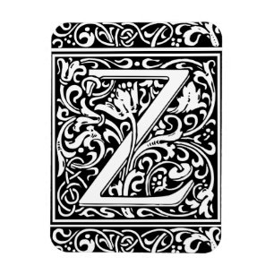 Ímã Letra Z Monograma Medieval Arte Nova