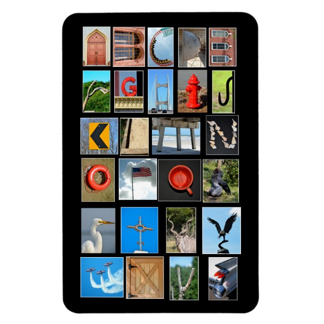 Ímã Letras alfabéticas mostrando imagens (Vertical)