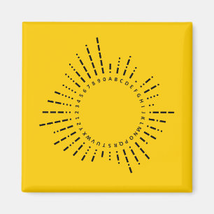 Imã Letras e Números em Código Morse – Gráfico Amarelo