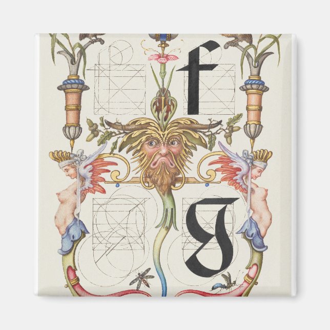 Imã Letras f e g Alfabeto Caligráfico (Frente)