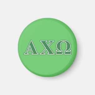 Imã Letras Verde Alphi Chi Omega