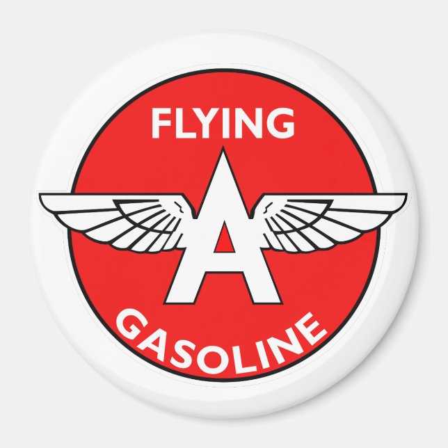 Imã Letreiro vintage da Flying A Gasoline (Frente)