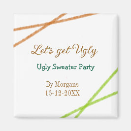 Imã Let's get ugly Christmas ugly sweater Partyorange 