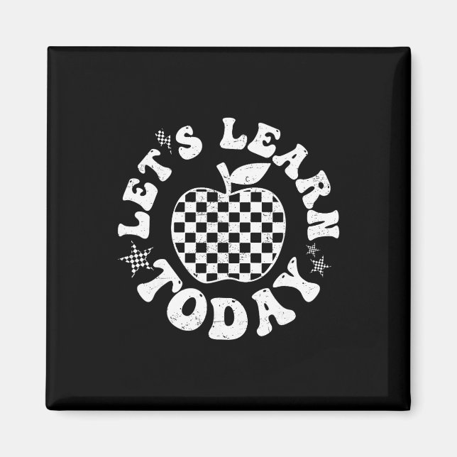 Imã Let's Learn Today Checkered Apple Ck To School Tea (Frente)