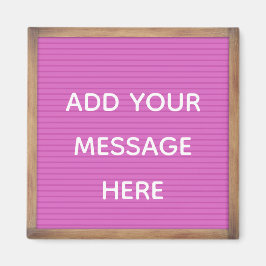 Imã Letterboard Rosa na Mensagem Personalizada de Quad