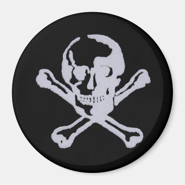 Imã Letterpress Style Jolly Roger (Frente)