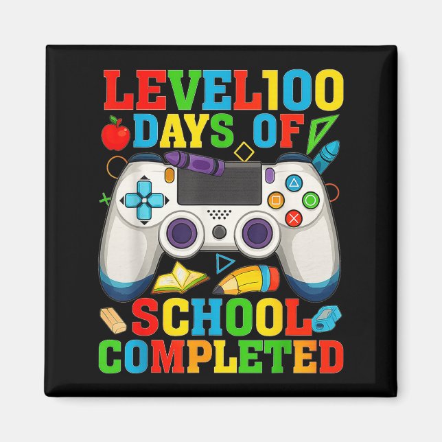Imã Level 100 Days Of School Unlocked Boys 100th Day O (Frente)