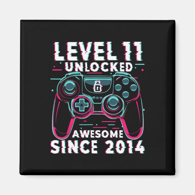 Imã Level 11 Unlocked Video Game 11th Birthday Gamer B (Frente)
