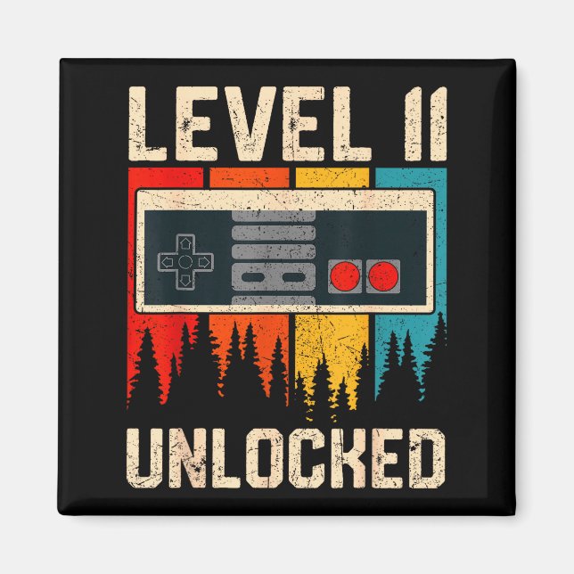 Imã Level 11 Unlocked Video Game Controller Birthday M (Frente)
