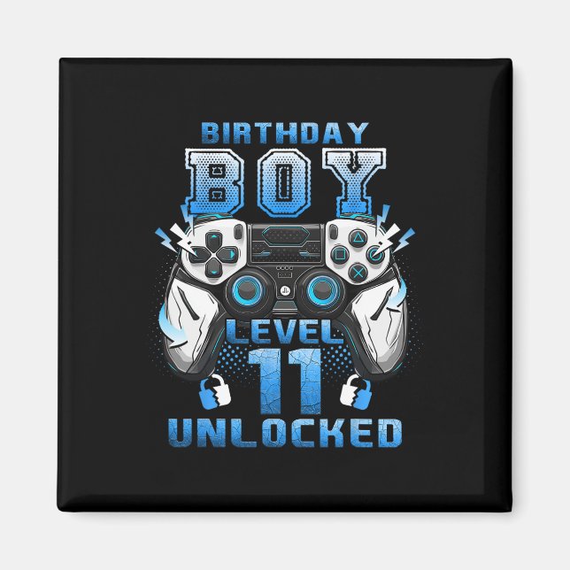 Imã Level 11 Unlocked Video Gamer 11th Birthday Boys  (Frente)