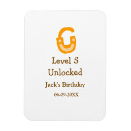 Ímã Level 5 unlocked lock orange brown happy birthday 