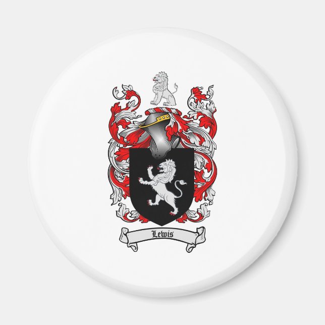 Imã Lewis Family Crest - Lewis Casaco de Armas (Frente)