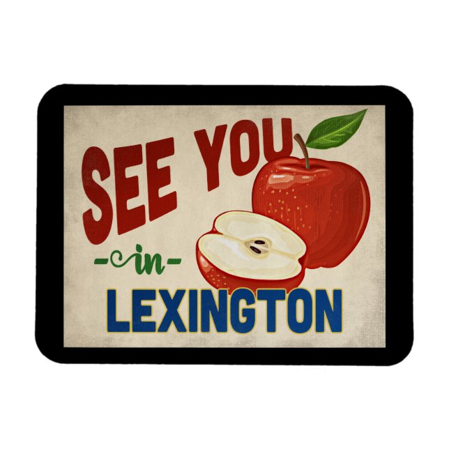 Ímã Lexington Kentucky Apple - Vintage Travel (Horizontal)
