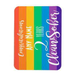 Ímã lgbt arco-íris com cartão sóbrio e limpo personali