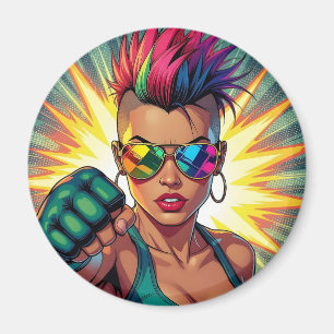 Imã LGBT Lésbica Mohawk Uppercut Pop Art