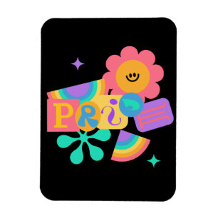 Ímã LGBT+orgulho. Ama arco-íris. Amor de girassol.