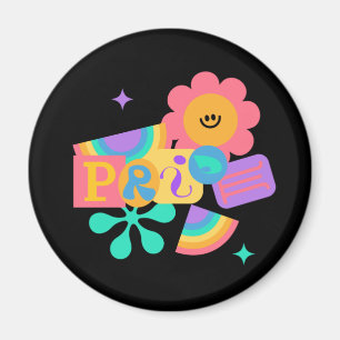 Imã LGBT+orgulho. Ama arco-íris. Amor de girassol.
