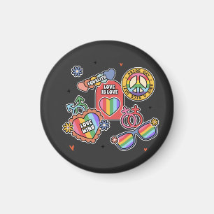 Imã LGBT+orgulho. Amor é amor, igualdade, Dia do Orgul