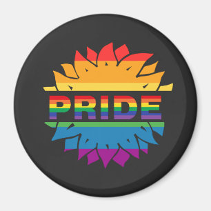 Imã LGBT+Orgulho amor. Flor arco-íris Magnet