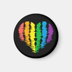 Imã LGBT+orgulho. Arco-íris do coração.
