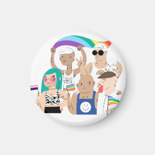 Imã LGBT+Orgulho. GAY amor. Bandeira do arco-íris.