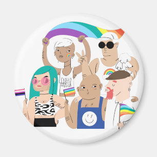Imã LGBT+Orgulho. GAY amor. Bandeira do arco-íris.