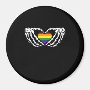 Imã Lgbt Pride Skeleton Halloween Gótico Heart Classic