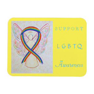 Ímã LGBTQ Arco-Íris Sensibilização Fita Anjo Magnet
