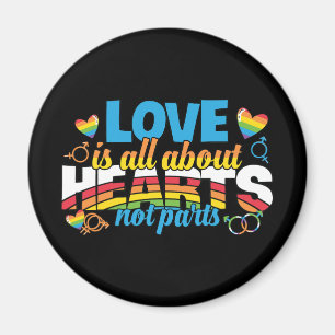 Imã LGBTQ - O Amor É Tudo Sobre Corações
