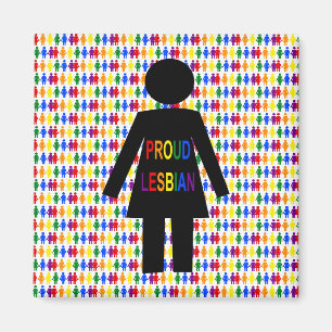 Imã LGBTQ Silhouette Lésbica e Damas Arco-Íris