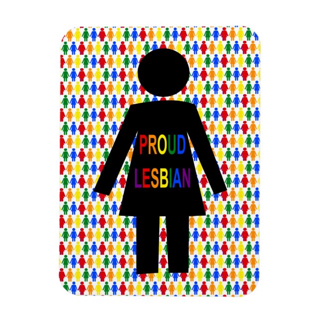 Ímã LGBTQ Silhouette Lésbica e Damas Arco-Íris (Vertical)
