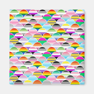 Imã LGBTQIA+ Queer Scalloped Pride Flag Fans