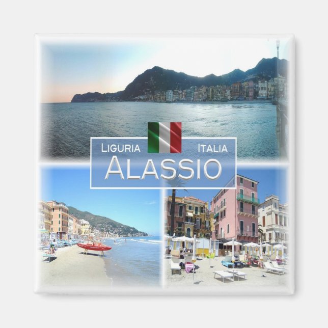 Imã LGR054 ALASSIO - Mosaico - Ligúria - Itália - Fech (Frente)