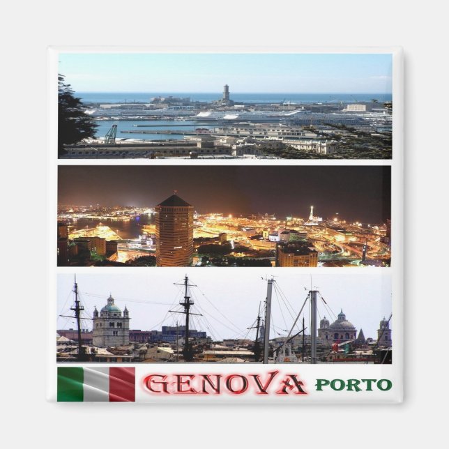 Imã LGR146 GENOA Mosaico, Porto, Itália, frigorifico (Frente)