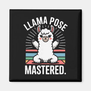 Imã Lhama Dominou a Pose Arte de Lhama de Yoga Fofo