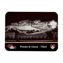 Ímã Lhasa à noite - Palácio de Potala, Tibete/vintage